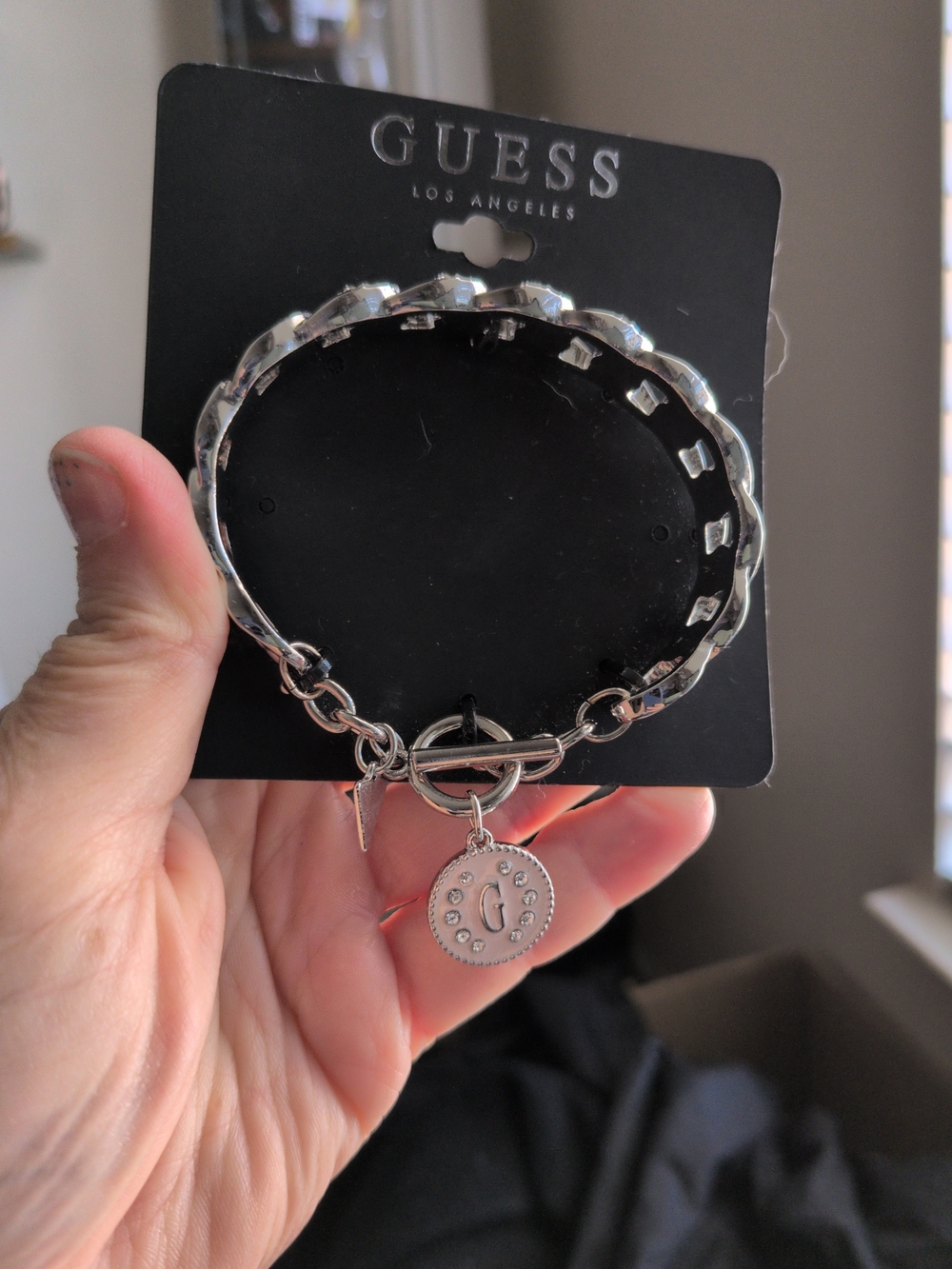 GUESS Silver-Tone Charm Bracelet - Silver